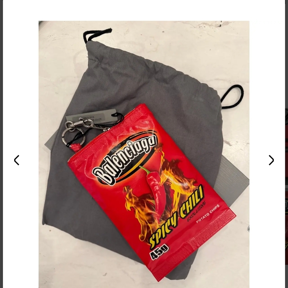 Balenciaga AUTHENTIC Calf Leather Chips Phone Pouch